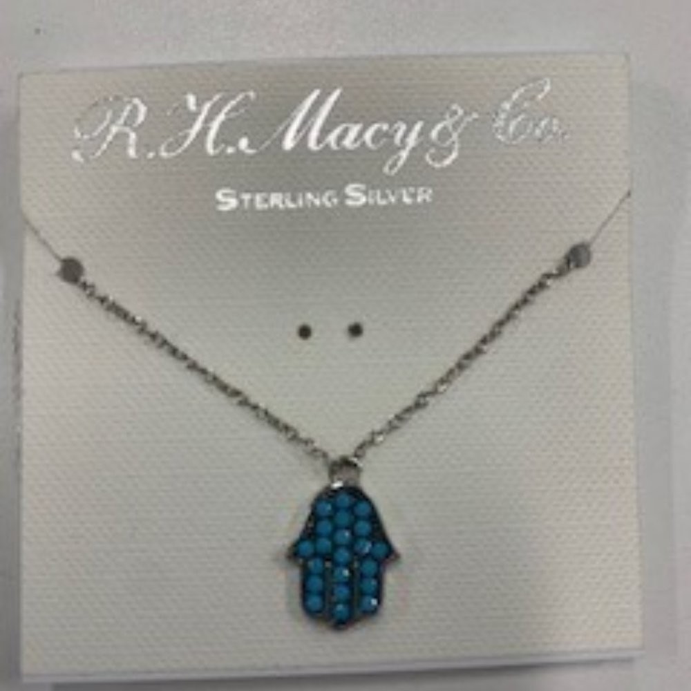 NWT: Hamsa turquoise necklace